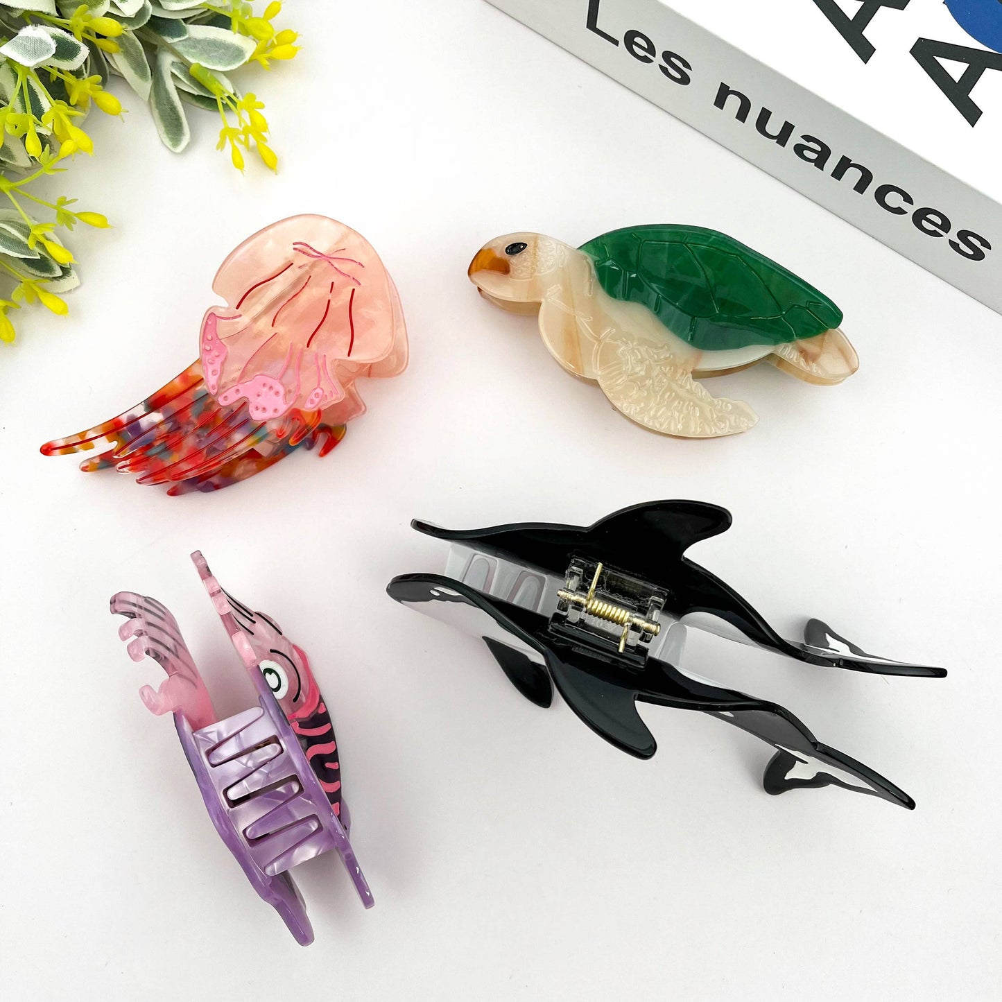 Marine Animal Hair Clip, Jellyfish Squid Claw Clip