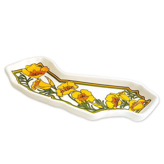 California State with Poppies Trinket Tray - The Feral Market