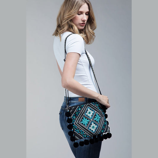 Handmade Moroccan Flower Embroidery Bag