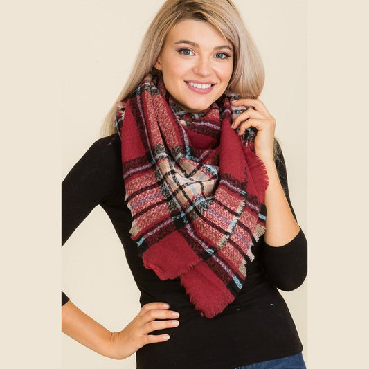 Burgundy Blanket Scarf
