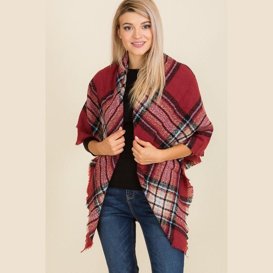 Burgundy Blanket Scarf