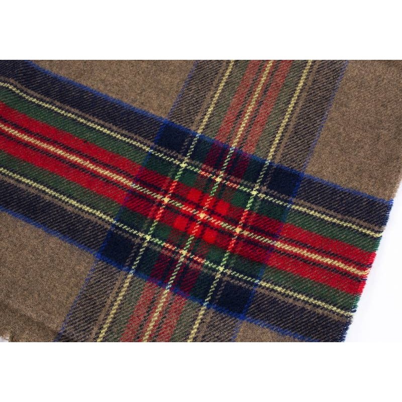 Classic plaid faux wool tartan hooded ruana fringed shawl