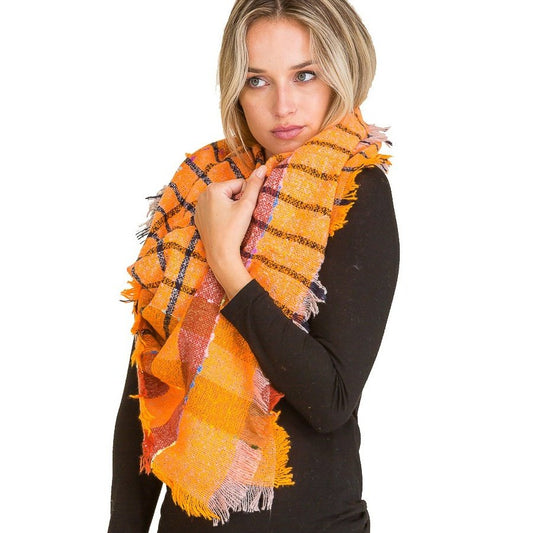 Orange Rust Blanket Scarf