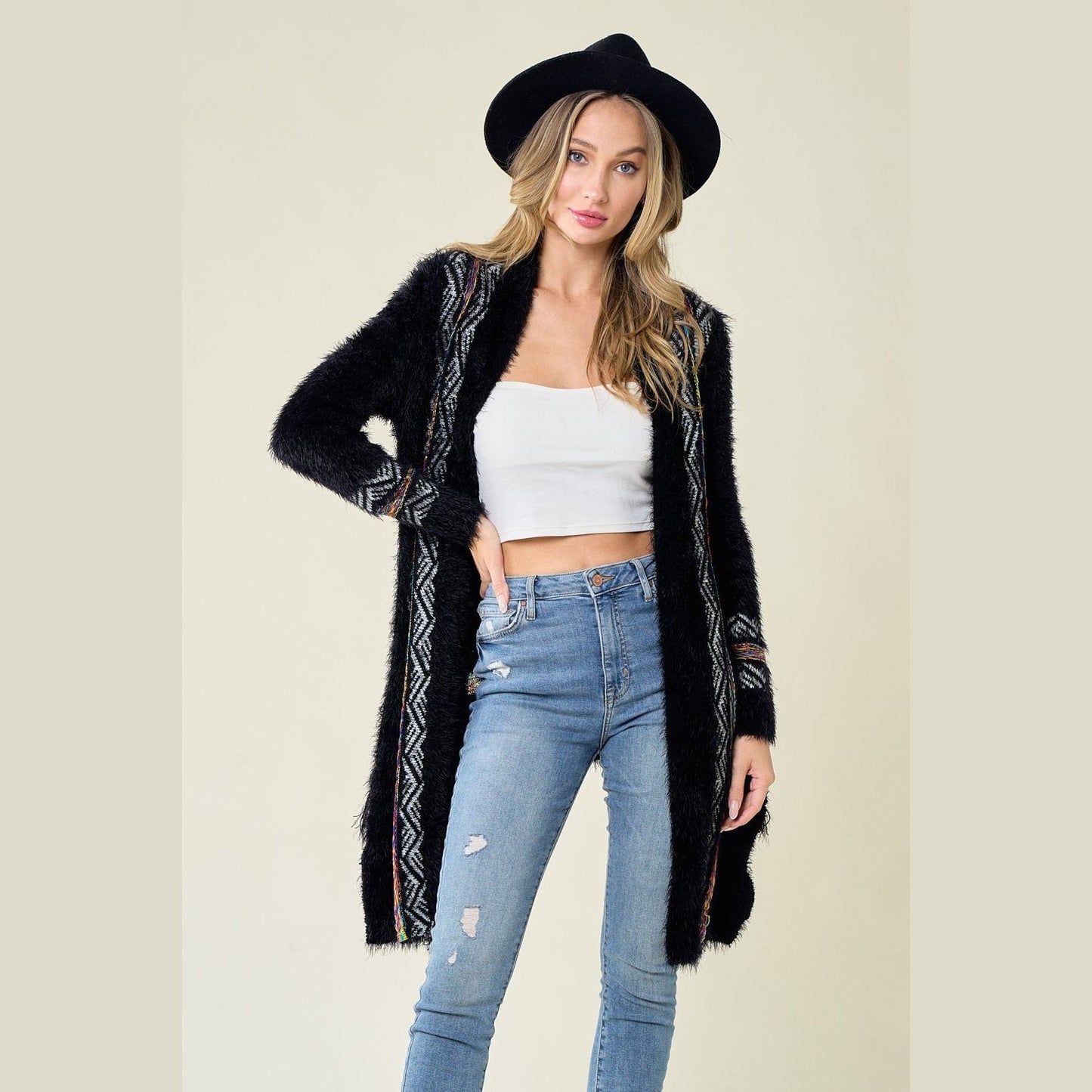 White Rainbow Tribal Cardigan