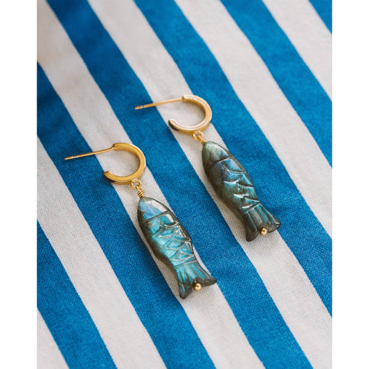 Tapas & Tides Gemstone Post Hoop Earrings