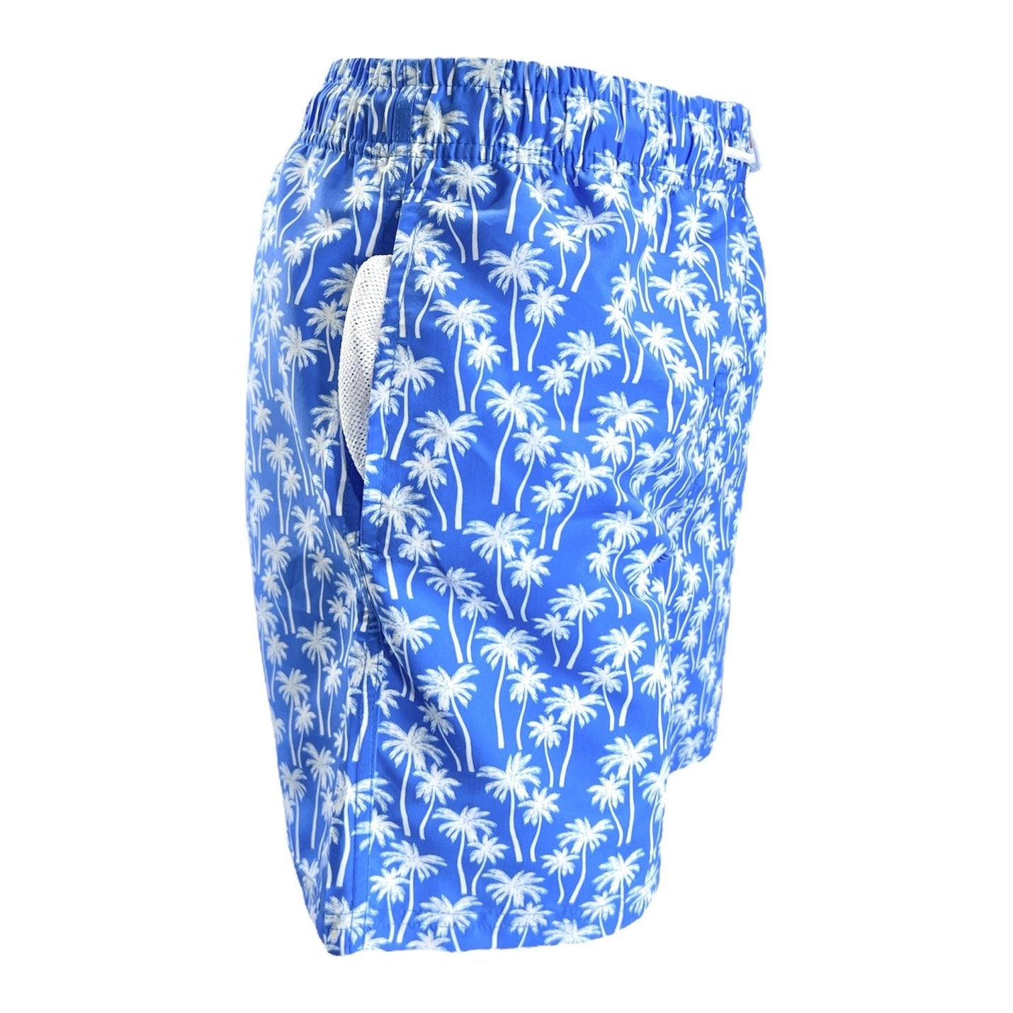 Men's Swim Short - Blue with White Palms