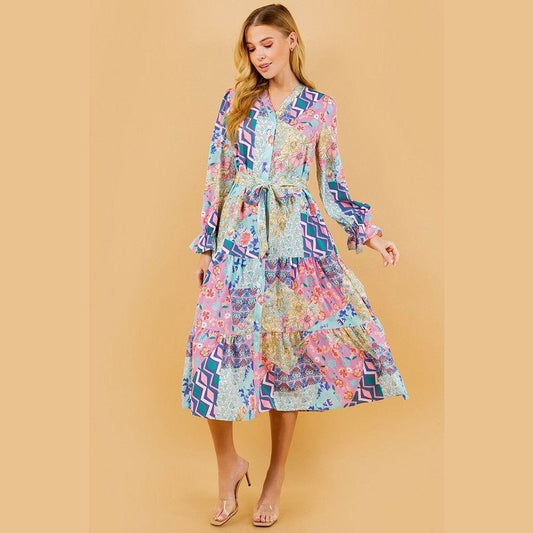 Flower Garden Multi Print Dress