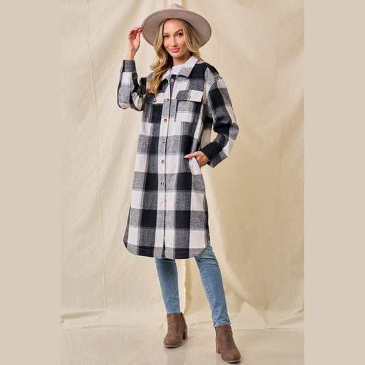 Parker Brushed Flannel Long Coat