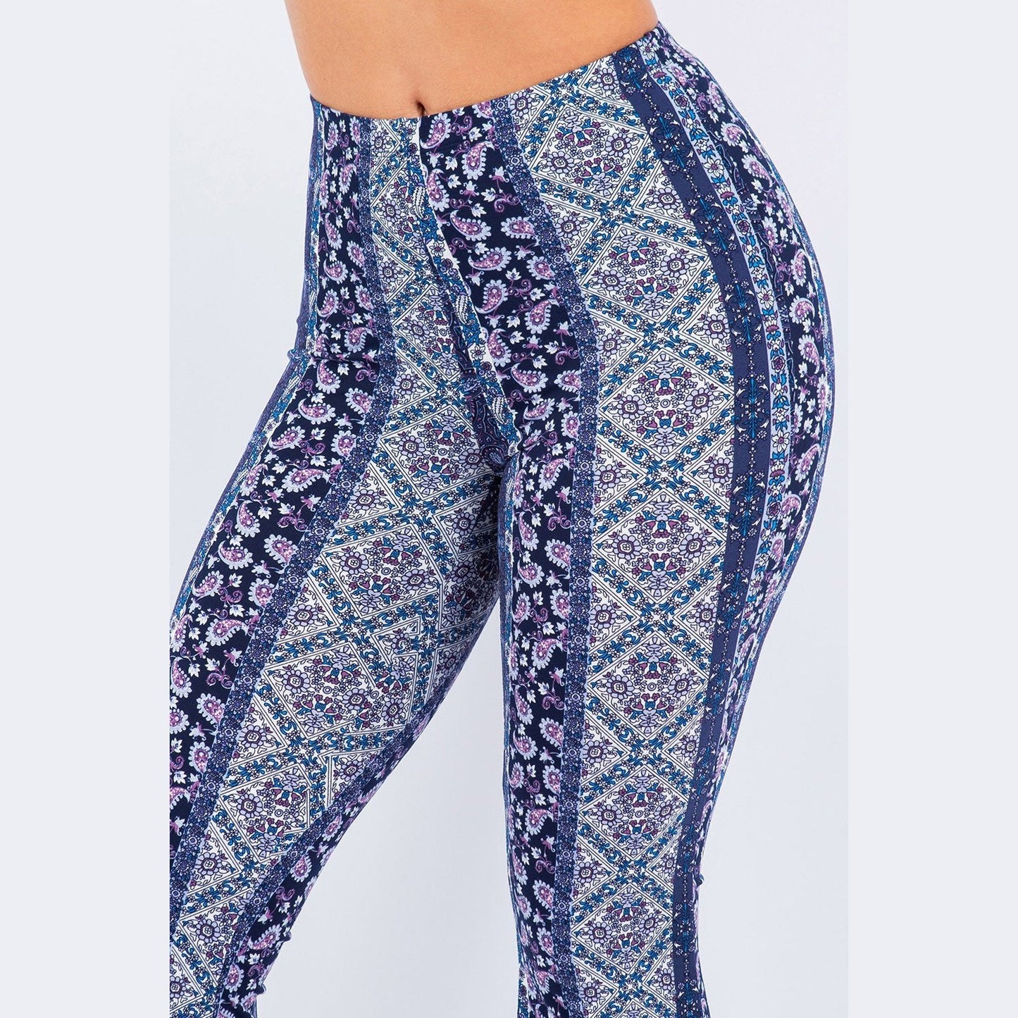 Sweet Blue Filigree Flare Pants