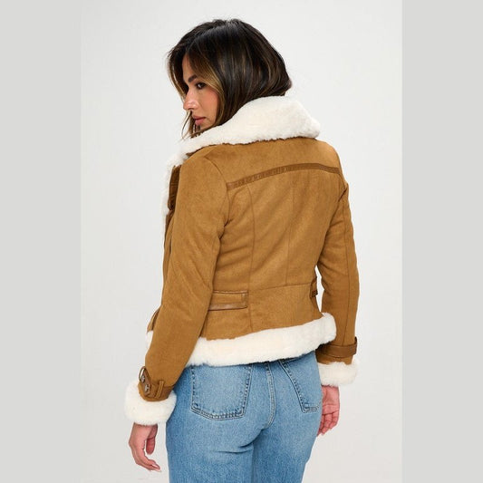 Lia Vegan Suede Fur Winter Jacket