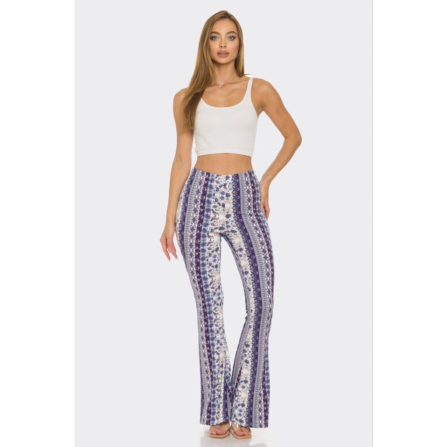 Purple Spring Flare Pants