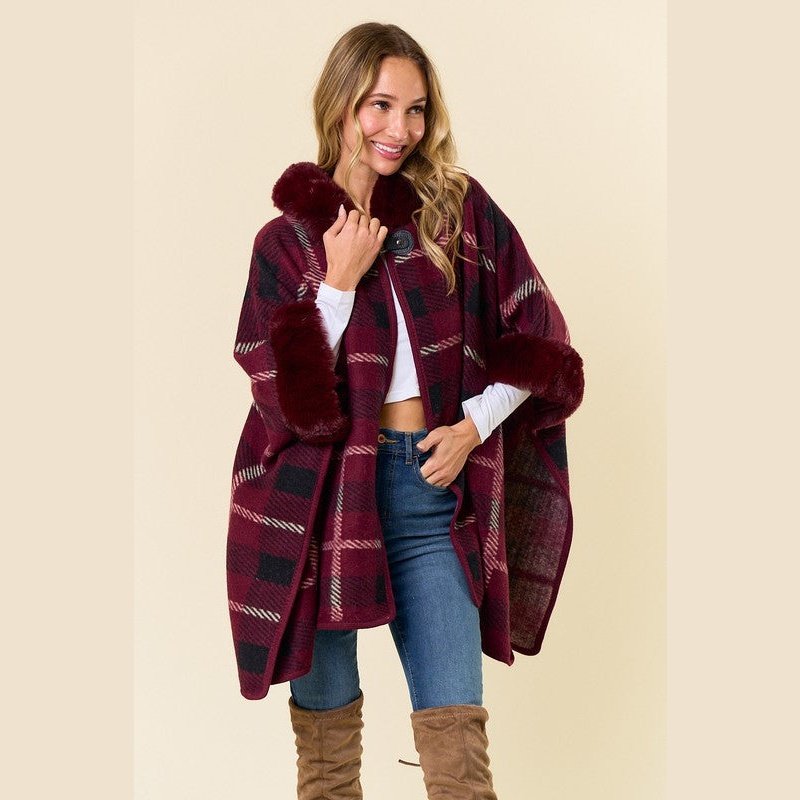 Faux Fur Vegan Fur Poncho