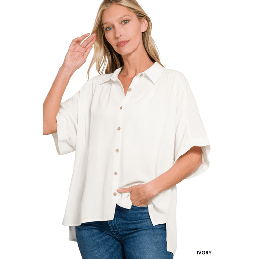 Linen Short Sleeve Cuffed Shirt