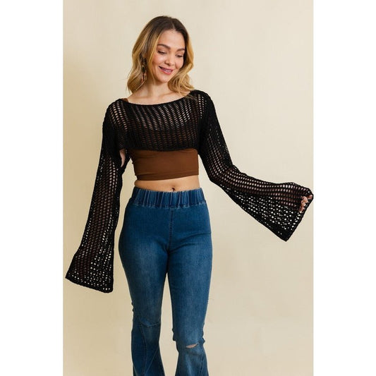 Loom Knitted Cropped Sweater