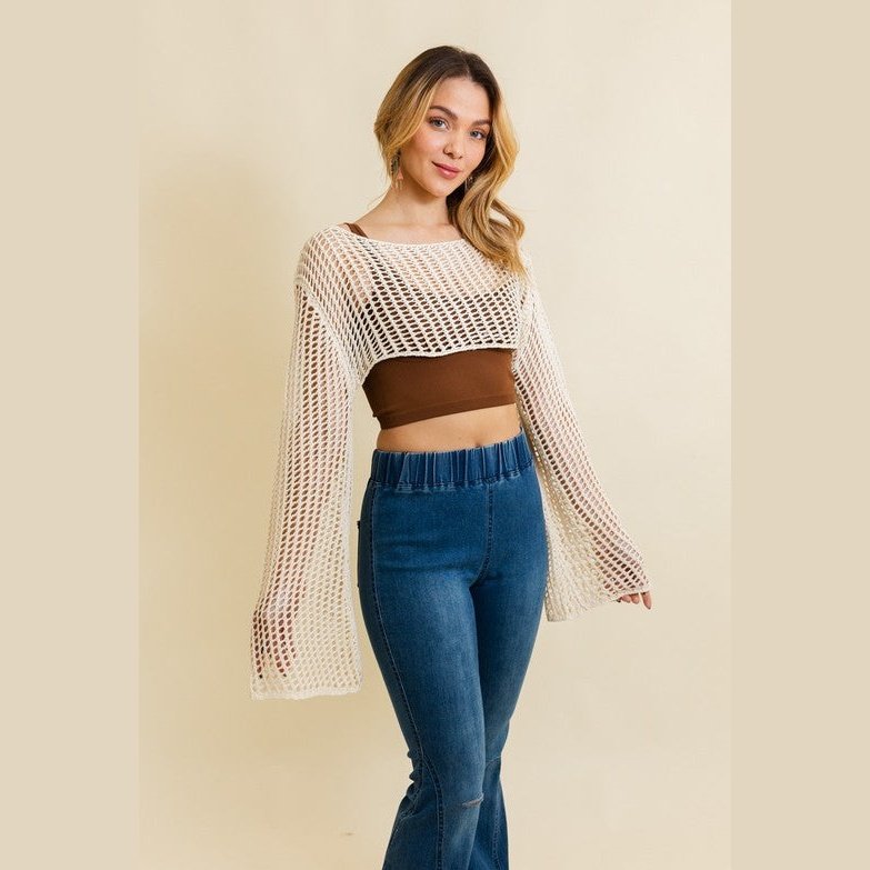 Loom Knitted Cropped Sweater