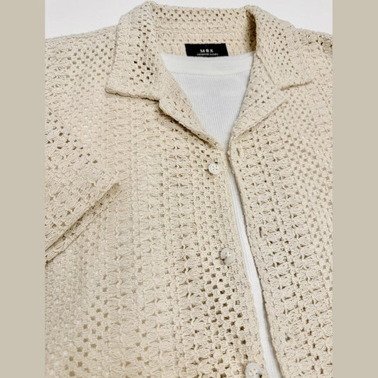 Men's Crochet Camp Shirt