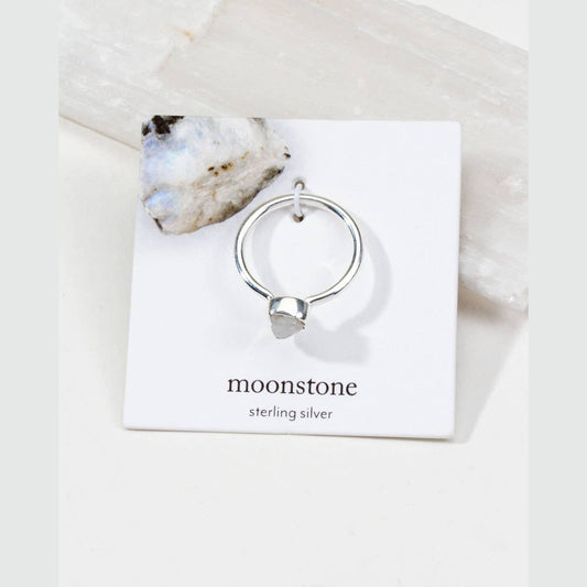 Sterling Silver Shine On Moonstone Ring- Size's 5-9