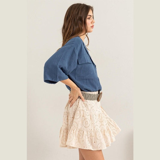 Linen Camp Collar Shirt