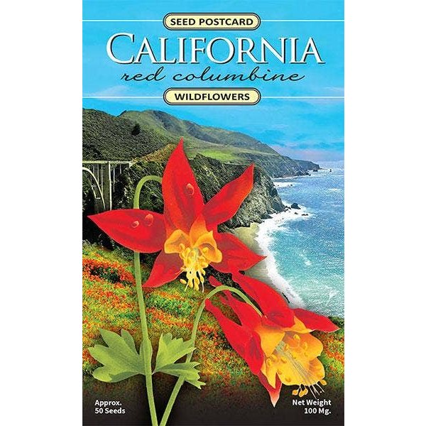 California Red Columbine Wildflower Seed Packet