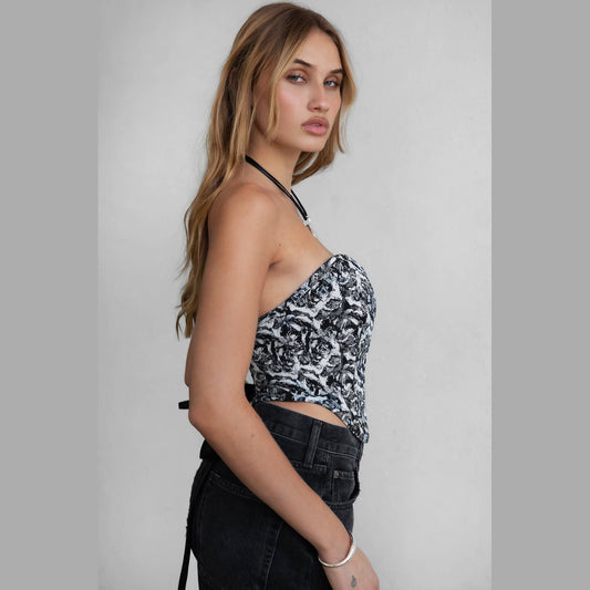 BRANDY Tapestry Print Corset Top