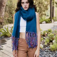 Speckle Frayed Border Bohemian Scarf