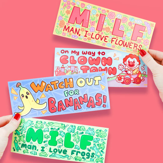 Bananas Funny Racing Kart Vehicle Bumper Sticker