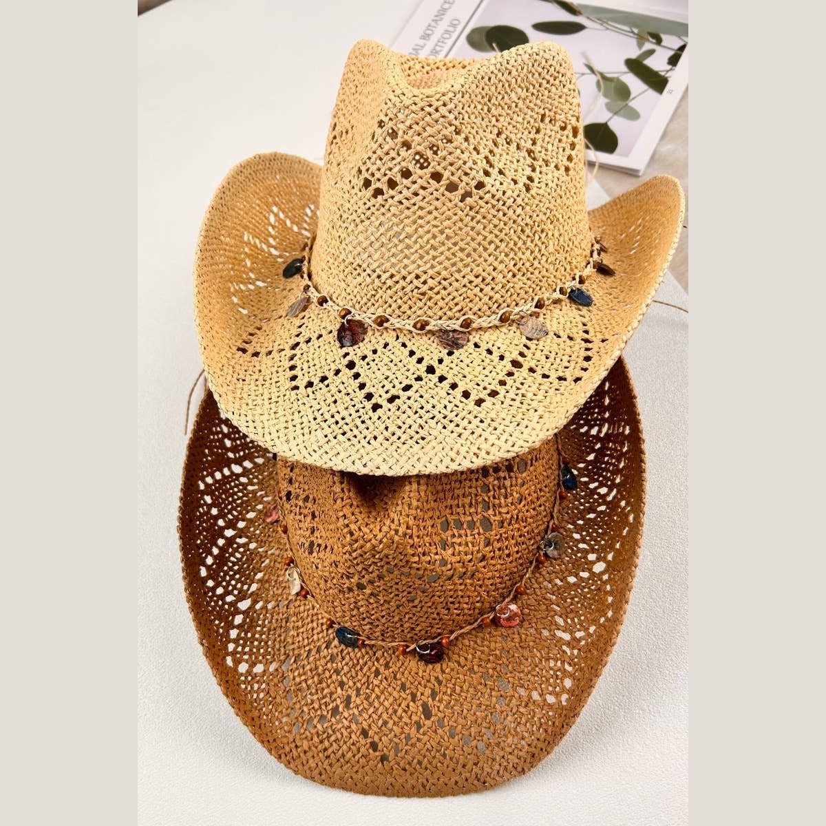 Woven Brim Cowboy Hat: Textured Western Hat - The Feral Market