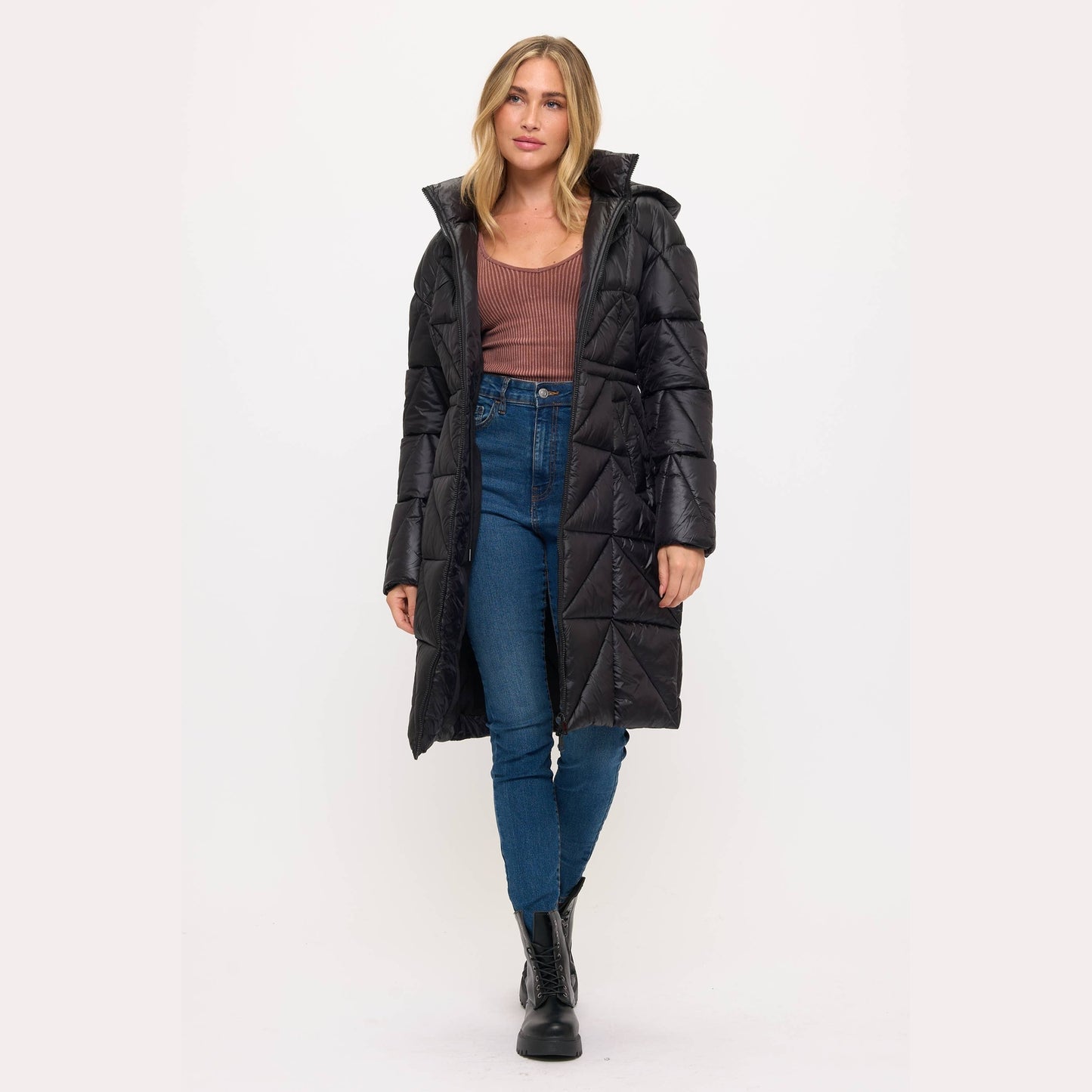 Eclipse Geometric Puffer Coat