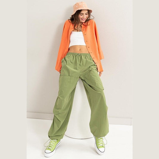 Charli Drawstring Parachute Pants