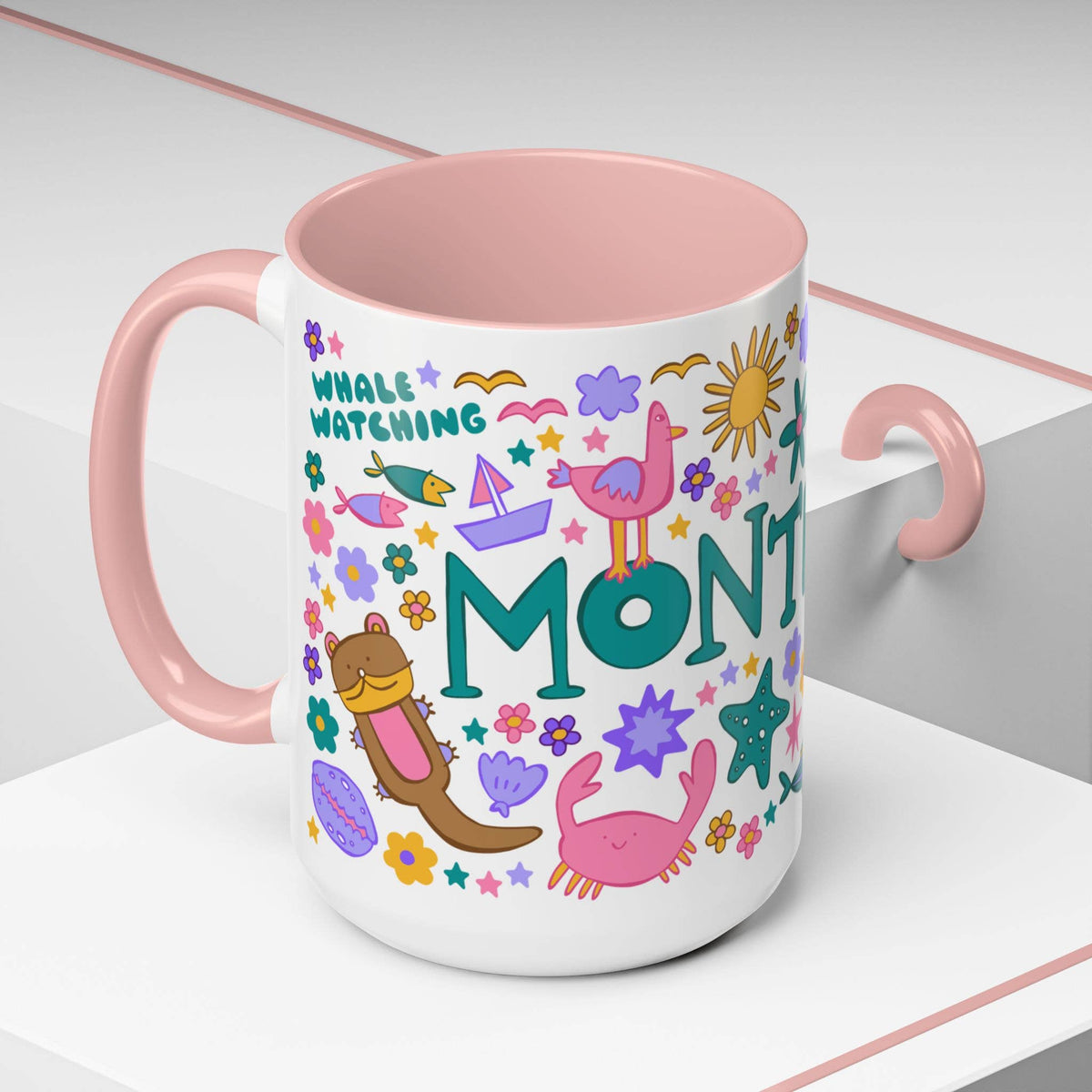Monterey - *BIG* Coffee Mug (15oz, PINK) - The Feral Market