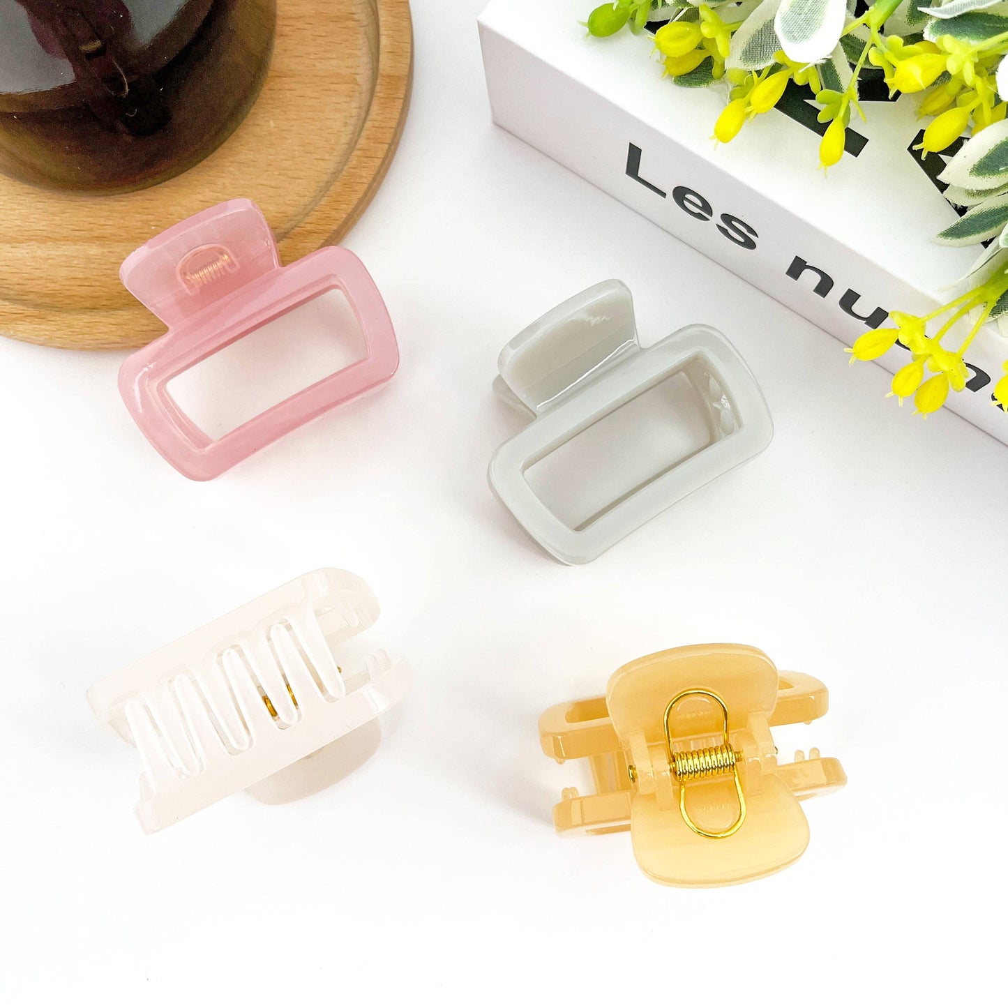 Square Thickened Hair Clip, Light Color Claw Clip - The Feral Market