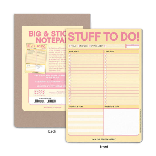 Stuff To Do Big & Sticky Notepads - The Feral Market