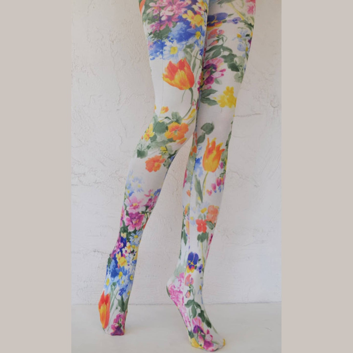 BRIGHT TULIP FLOWER Printed Art Tights