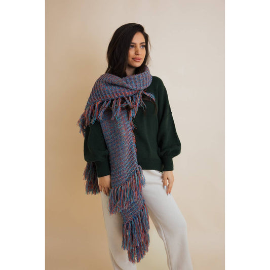 Fluffy Knit Fringe Winter Scarf