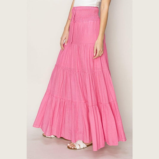 Bella Drawstring Tiered Flowy Skirt