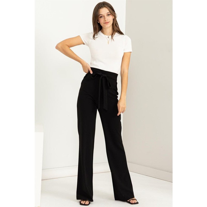 High-Waisted Tie-front Flared Pants