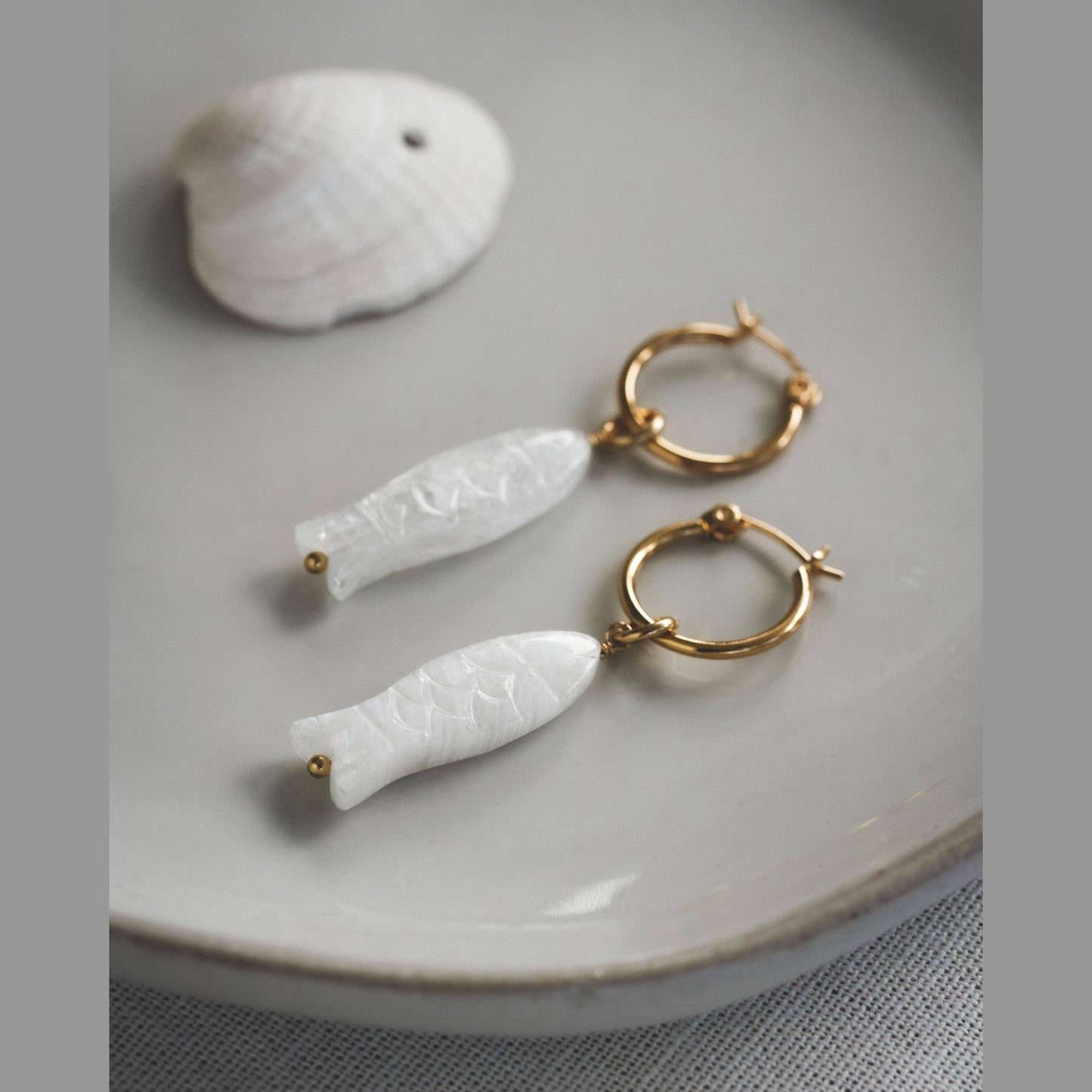 La Pesca Bella Gemstone Charm Hoop Earrings