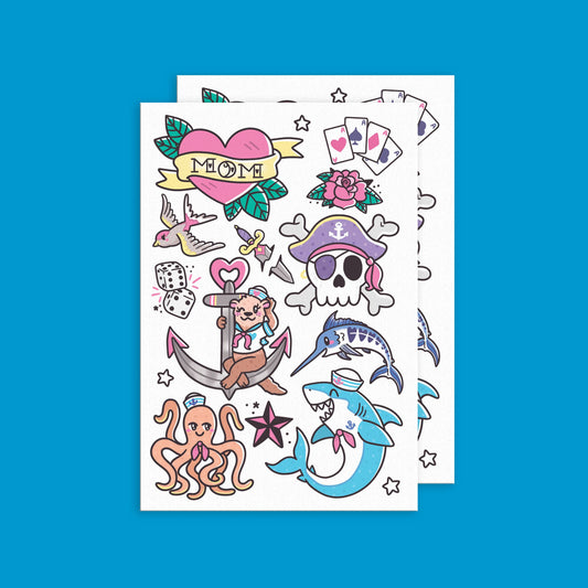 Traditional Tattoos Temporary Tattoo Sheets Festival Season