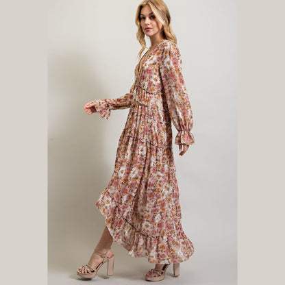 Florence Floral High Low Maxi Dress