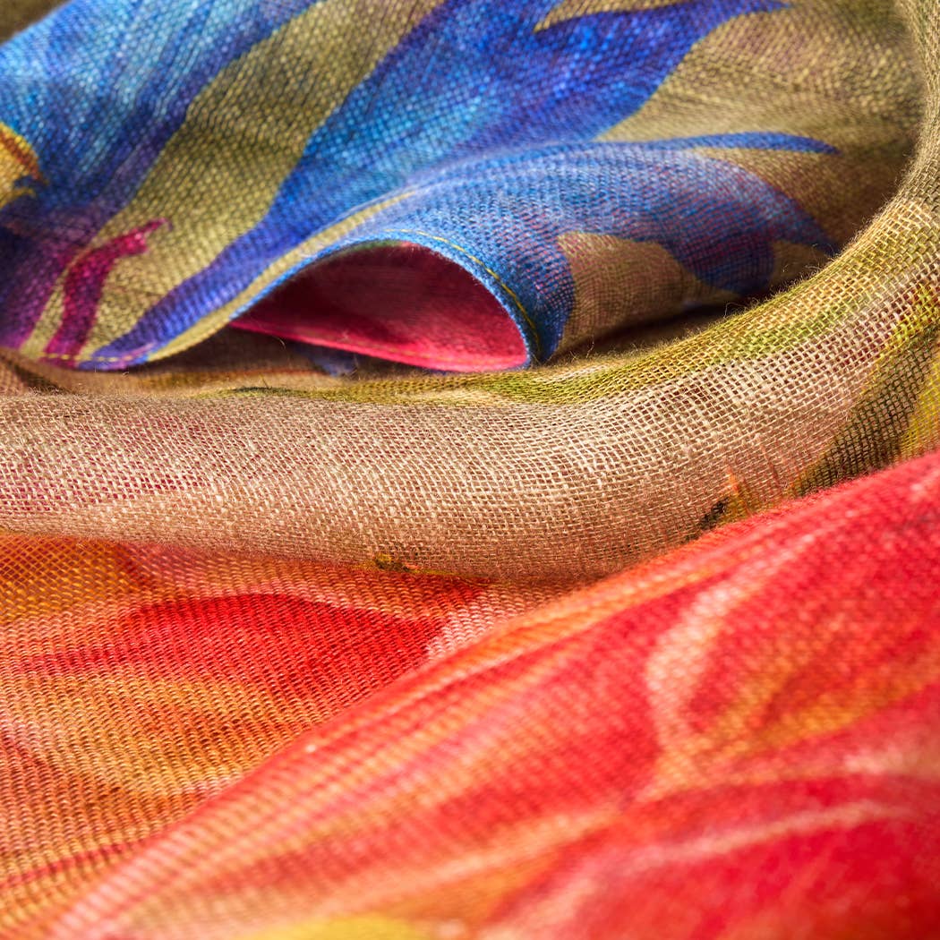 Linen/Cotton Scarf - Bountiful Blooms