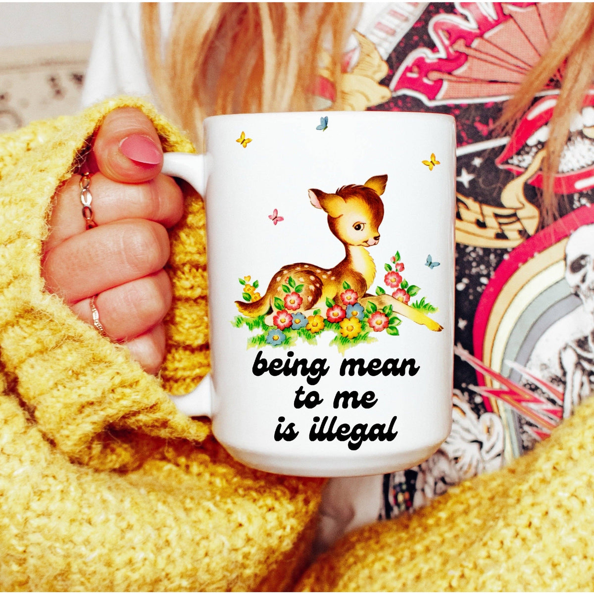 Retro Being Mean to Me Is Illegal Mug