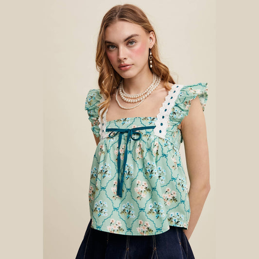 Floral Smocked Babydoll Top