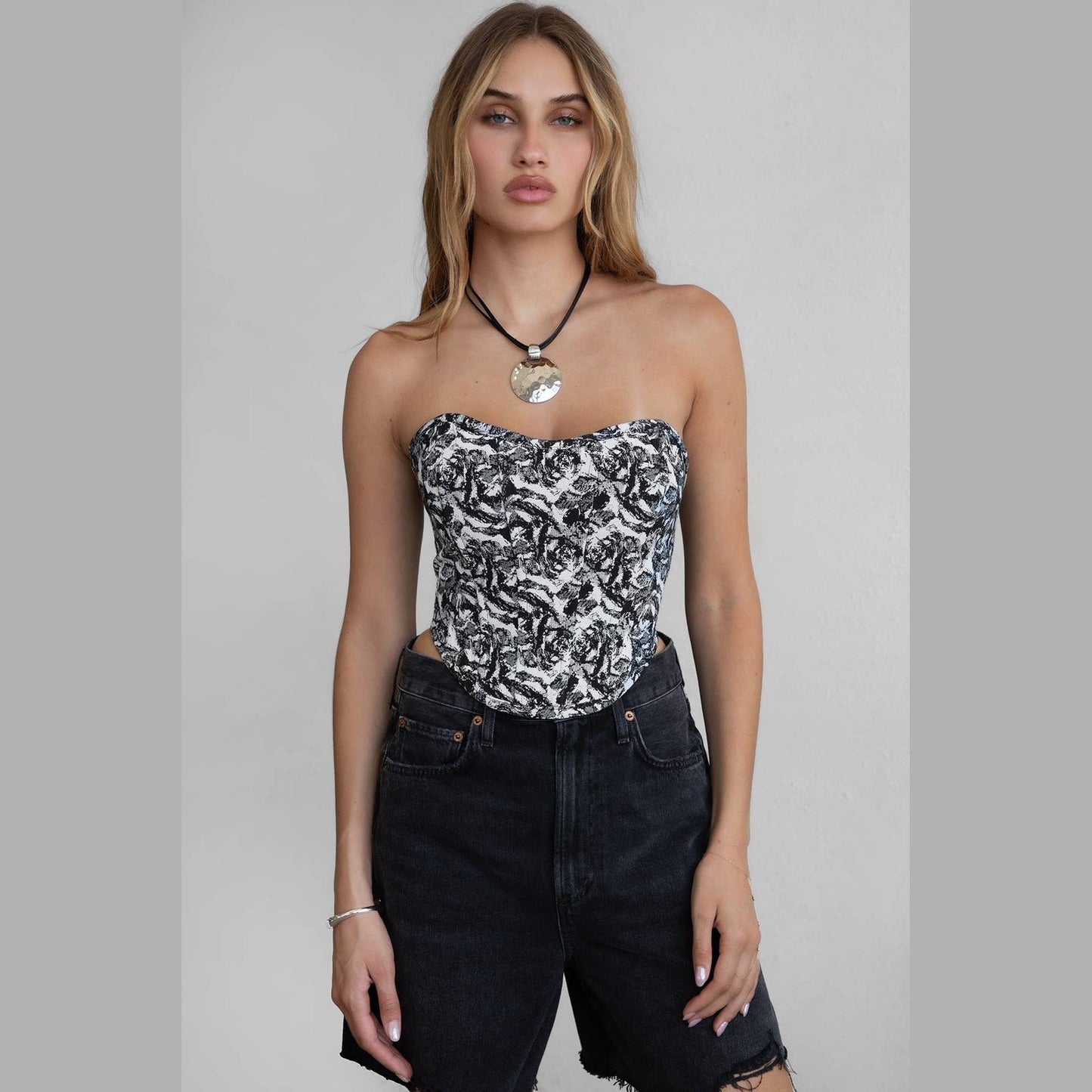 BRANDY Tapestry Print Corset Top
