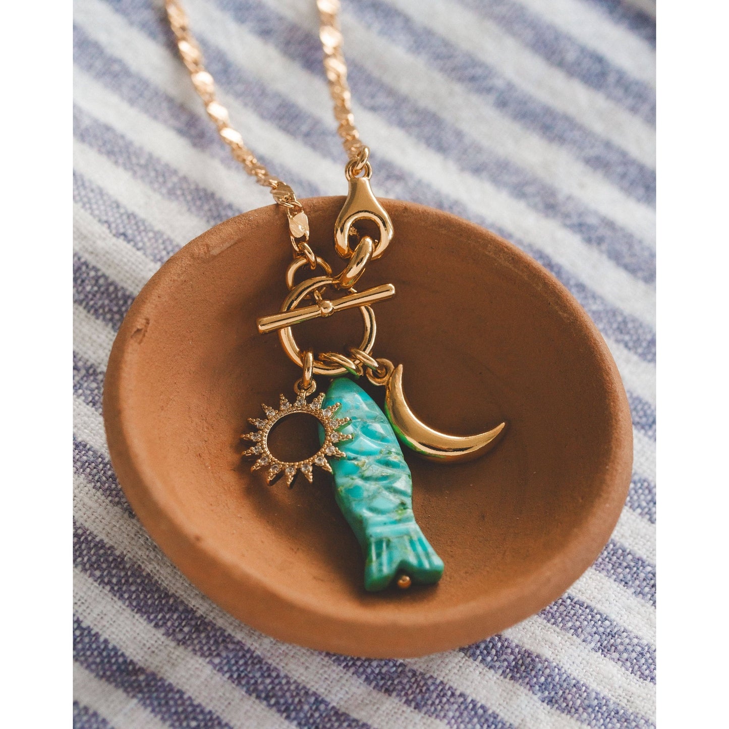 Pesca di Sole Gemstone Toggle Front Necklace