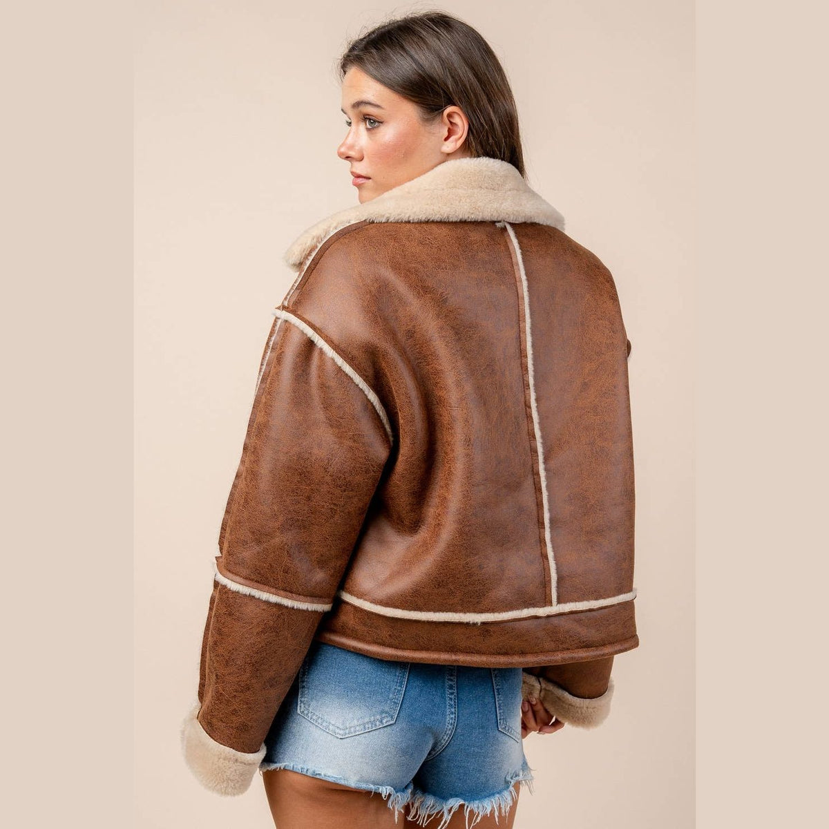 Sherpa Bonded Pleather Jacket - The Feral Market