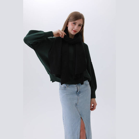 Solid Woven Bias-Cut Scarf