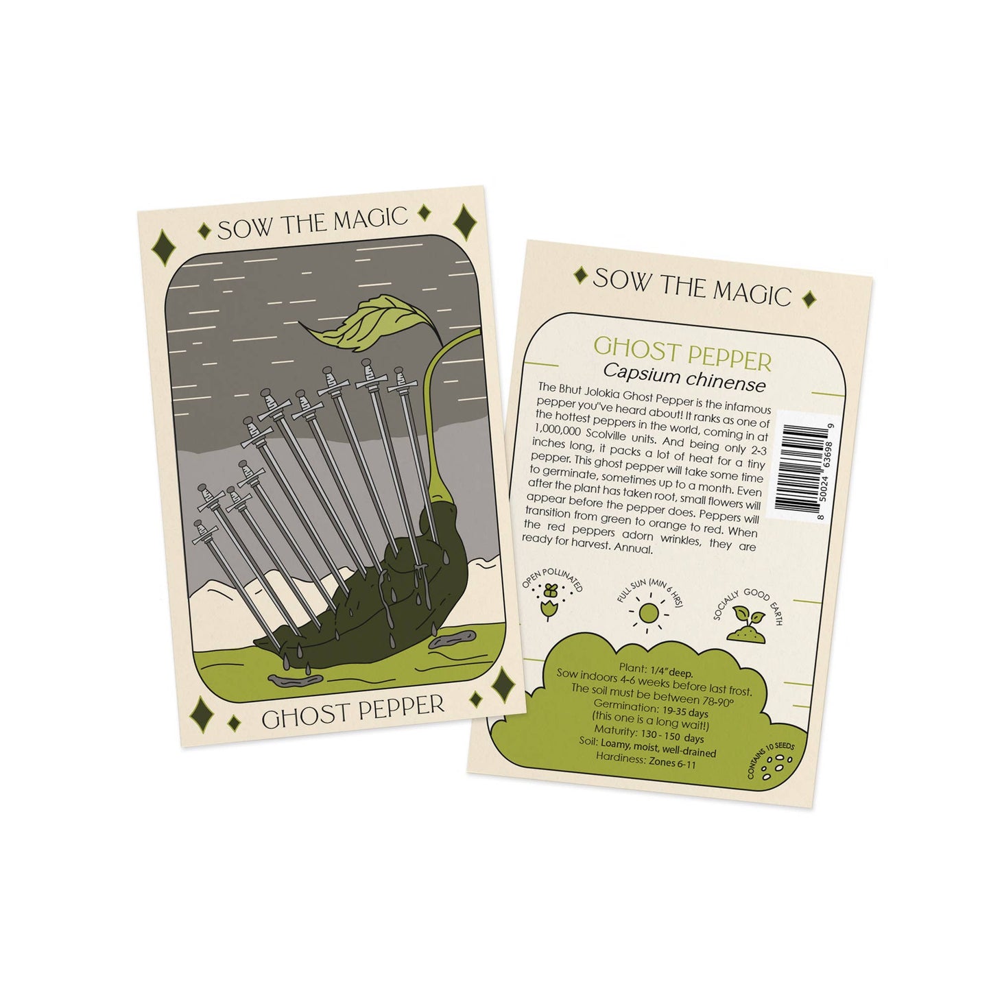Ghost Pepper Tarot Garden + Gift Seed Packet - The Feral Market