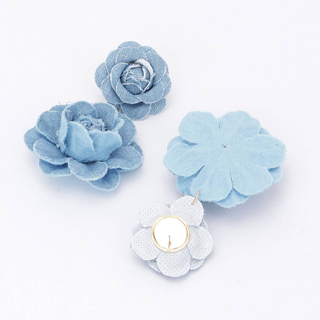 Denim Flower Earring