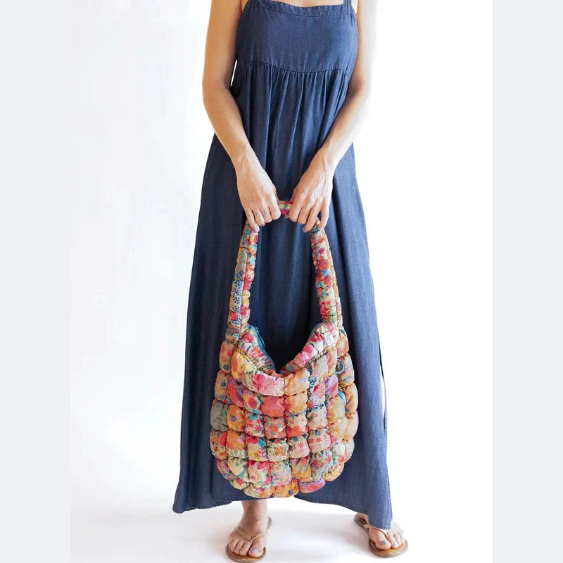 Puffy Fit-It-All Bag - Pink Floral Patchwork