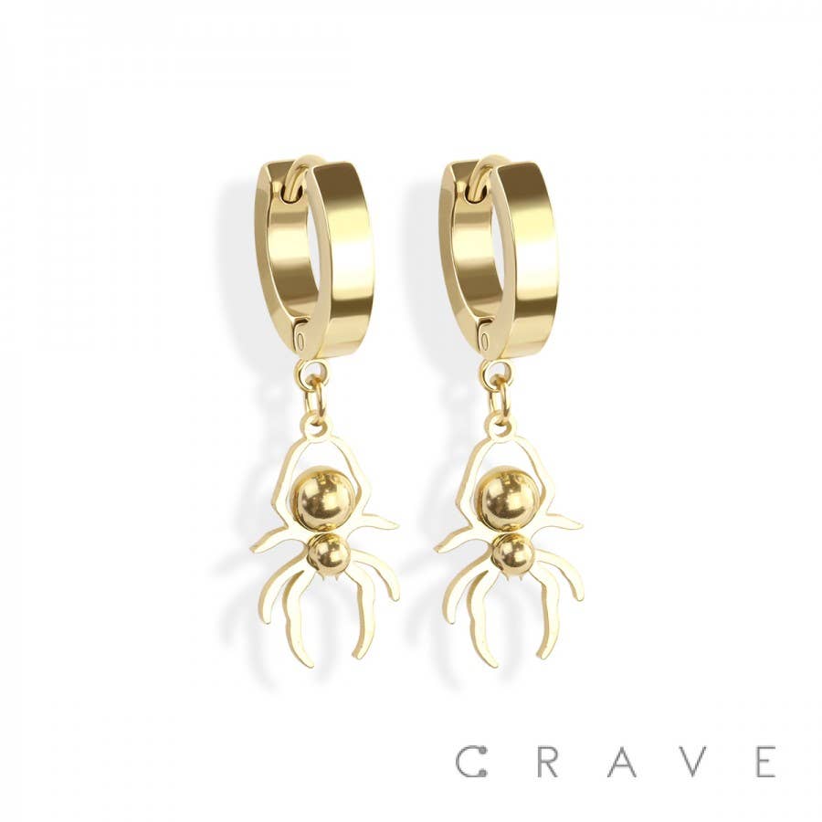 SS EARRINGS WITH SPIDER PENDANT